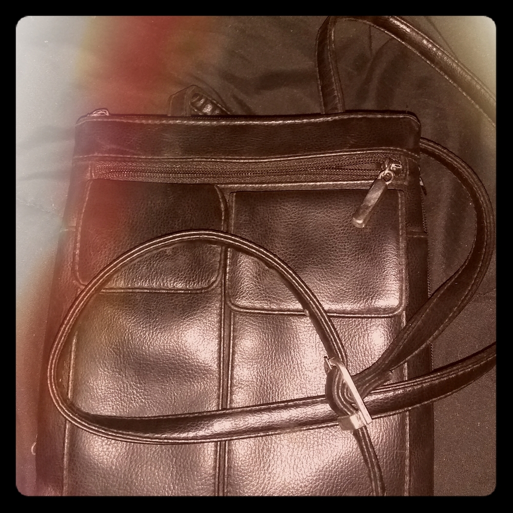 Black multi pocket purse
